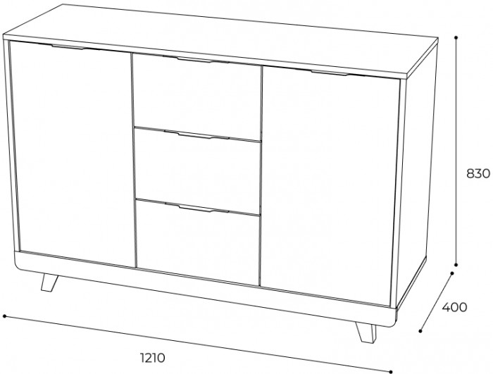 Комод "Мегаполис" КМ-15 Дуб каньон/фотопечать "Эвкалипт"
