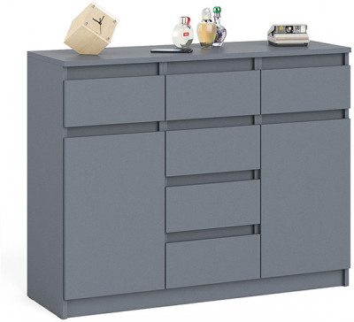 Мори Комод МК1200.4, цвет графит, ШхГхВ 120,4х41х94 см.
