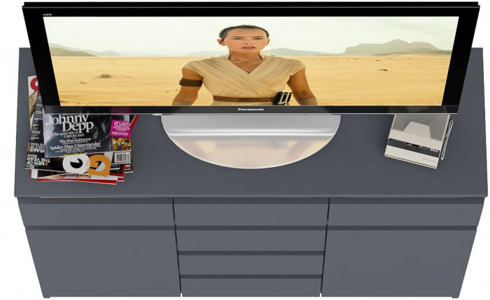 Мори Комод МК1200.4, цвет графит, ШхГхВ 120,4х41х94 см.