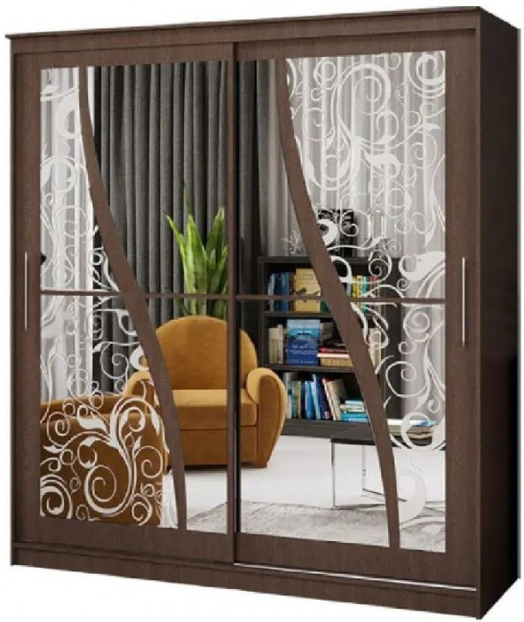 Шкаф-купе Элегант 2 2000 (Ясень шимо темный)