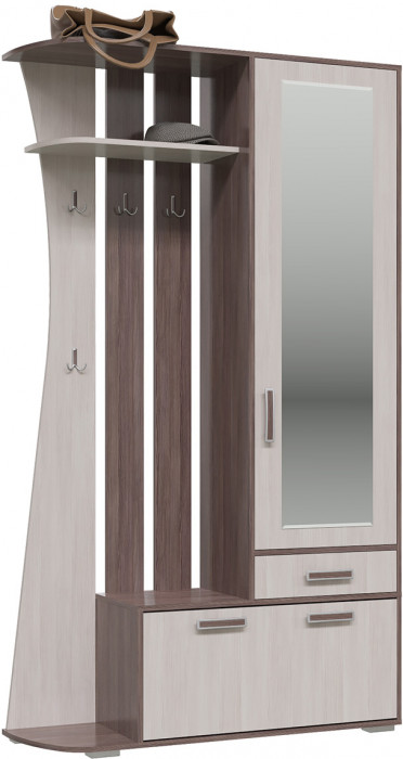 Прихожая 2-3424бод.тем/св Мокко, цвет бодега тёмный/бодега светлый, ШхГхВ 120х38х210 см., универсальная сборка