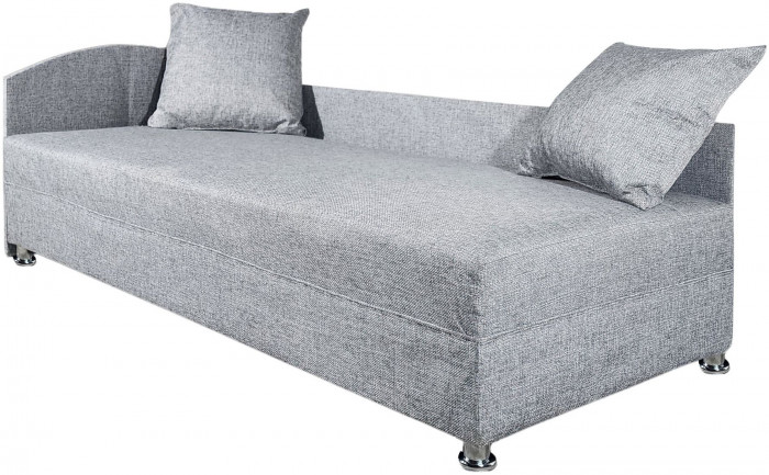 Кровать тахта односпальная 80х185, левый угол, рогожка, серый