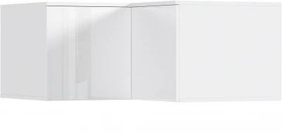 Норд Антресоль угловая, Белый/Белый глянец холодный