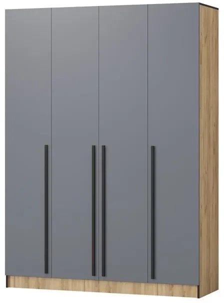 Шкаф Бастион 1600 с антресолью, Графит/Дуб крафт золотой