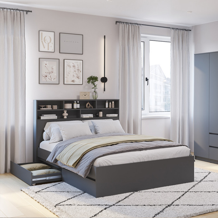 Стеллаж-полка Симпл СП-02, Графит