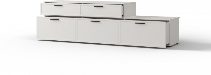 Набор мебели для гостиной "Берг" - Белый текстурный/Ясень белый