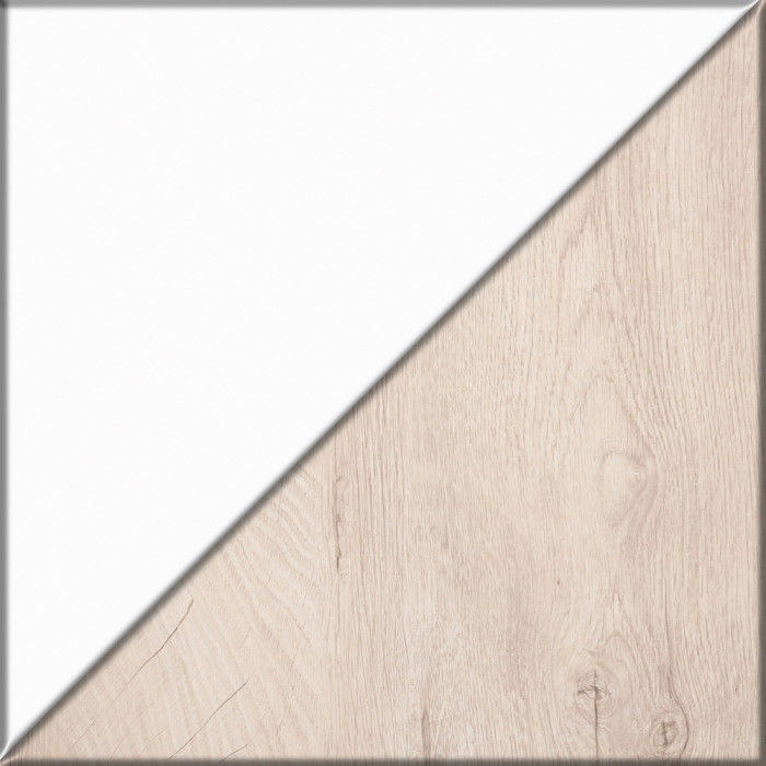 Муссон Кровать 11.41 + ортопед, цвет белый/дуб эндгрейн элегантный, ШхГхВ 165,6х221,7х103 см., сп. м. 1600х2000 мм., б/м