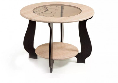 Стол журнальный СЖ-24 с рисунком Р-4/ дуб/венге