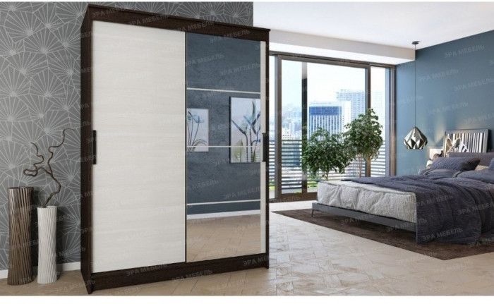 Элегант Шкаф-купе 4, Ясень шимо темный/светлый