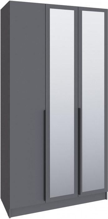 Шкаф Мадрид (1,2) с 3 ящ. внутри с зеркалом, Графит серый