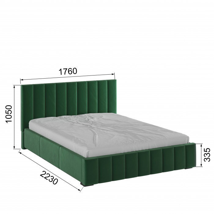 Нега Кровать интерьерная 160 изумруд, ортопед