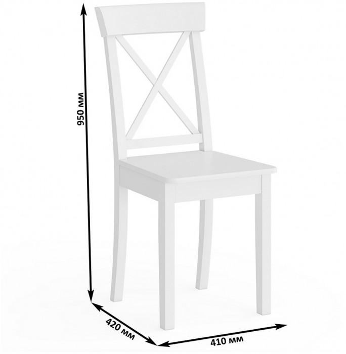 Два стула Мебель--24 Гольф-14 разборных, цвет белый, деревянное сиденье белое, ШхГхВ 41х42х95 см., от пола до верха сиденья 47 см.