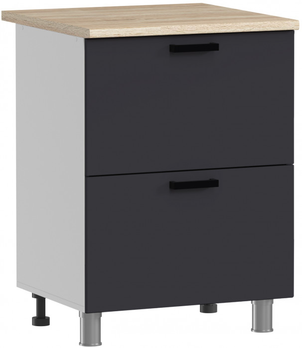 МК Аленушка Н2Я 600 Лаванда Сталь, скоба черный (с черной столешницей)