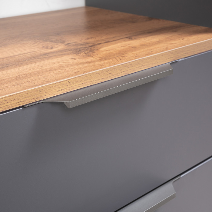 Октава Прихожая 18, цвет серый графит/дуб крафт золотой/фасады МДФ серый графит, ШхГхВ 129,3х35,4х197,6 см., универсальная сборка