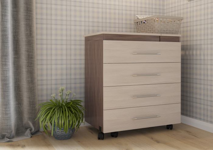 Комод с гладильной доской 4-44300бод.темсв, бодега тёмный/бодега светлый