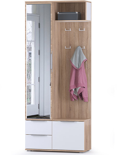 Куба Шкаф комбинированный 10.14, дуб сонома/белый премиум