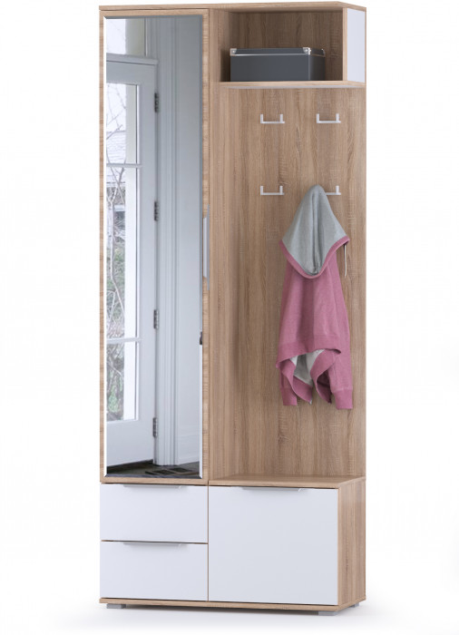 Куба Шкаф комбинированный 10.14, дуб сонома/белый премиум