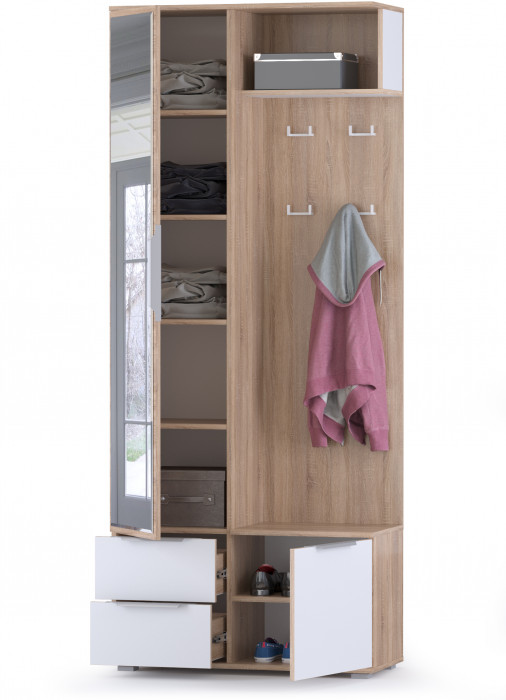 Куба Шкаф комбинированный 10.14, дуб сонома/белый премиум