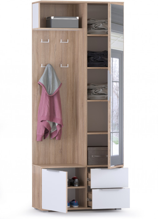 Куба Шкаф комбинированный 10.14, дуб сонома/белый премиум
