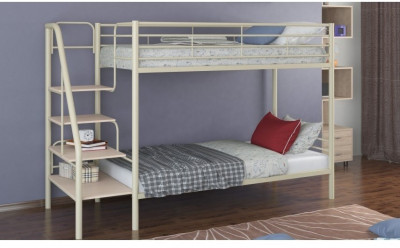 Двухъярусная кровать Толедо 90х190, слоновая кость / Дуб