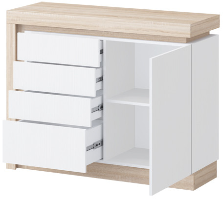 Астра Комод №2, Белый глянец/Сонома (подсветка)