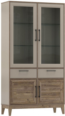 Сарита шкаф витрина 75.02 Серый камень / Дуб Давос