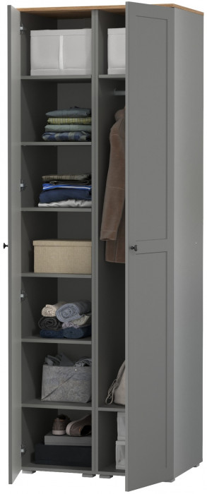 Остин 13.225 Шкаф-пенал 2 шт., серый графит/дуб крафт золотой