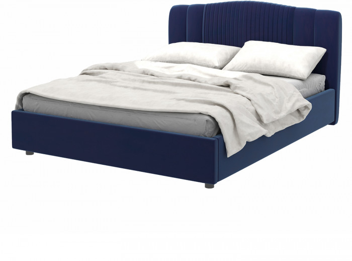 Кровать-12М с подъемным основанием 1400 темно-синяя