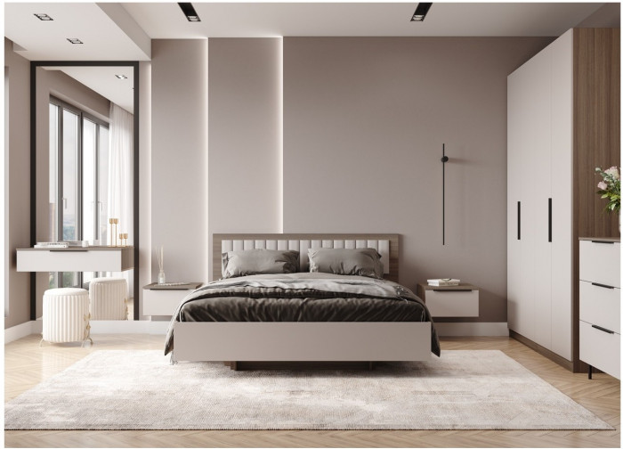 Модульная спальня Роза комп.3, Орех Франклин карамель/Графит скин