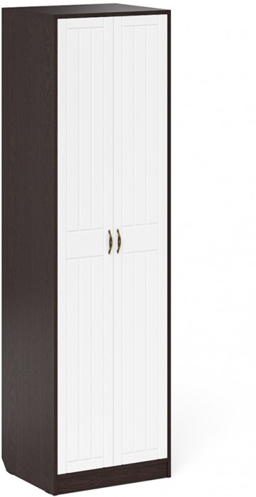 Прихожая П-6 Компоновка № 29, цвет венге/фасады МДФ белое дерево фрезеровка прованс, ШхГхВ 140х50х210 см., универсальная сборка