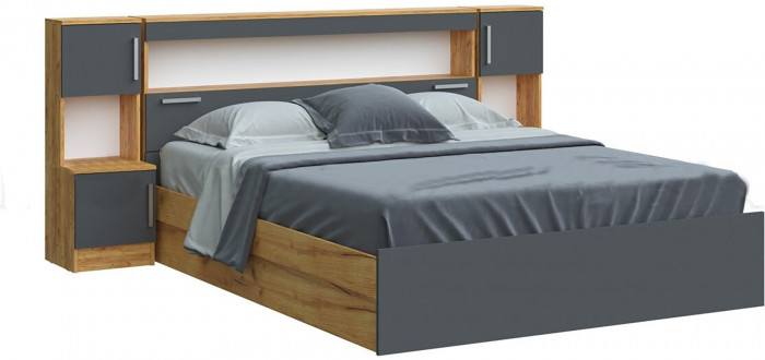 Модульная спальня Бася, композиция 3 (Дуб крафт/ Графит)