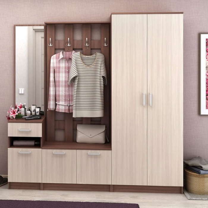 ШК-204 Машенька ЛДСП шкаф комби (800*2020*380) шимо темный/шимо светлый