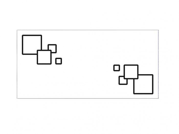 Альфа фотопечать стол обеденный раздвижной / квадраты на белом/бетон белый/металлик