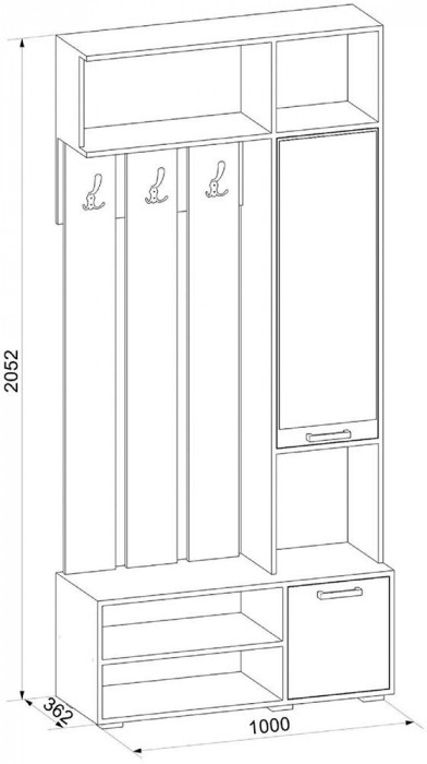 Ивушка 23 Прихожая Ясень Шимо Темный / Светлый