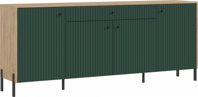 Оливия Комод дуб крафт/браш мени грин (металл)