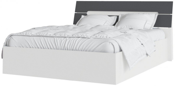 Кровать 140 Гавана с ортопед. основанием, Белый/Графит серый