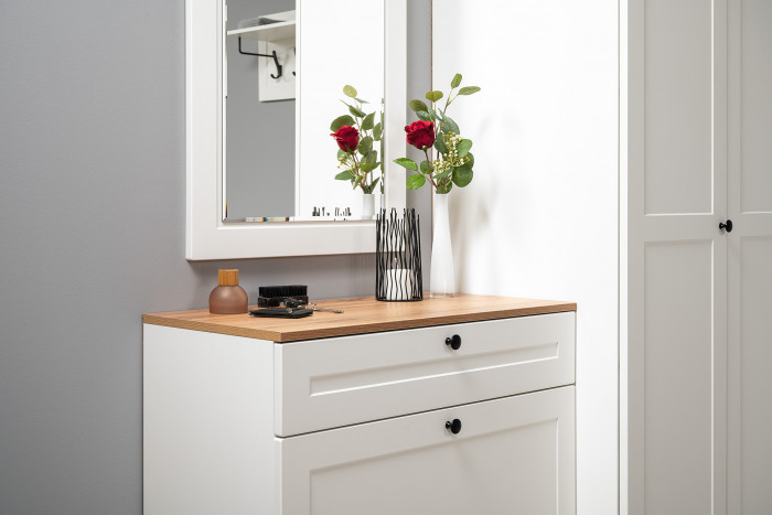 Остин Прихожая 45, белый шагрень/дуб крафт золотой