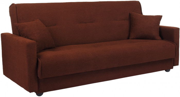 Раскладной диван-кровать, прямой, книжка, цвет коричневый, Милан 120