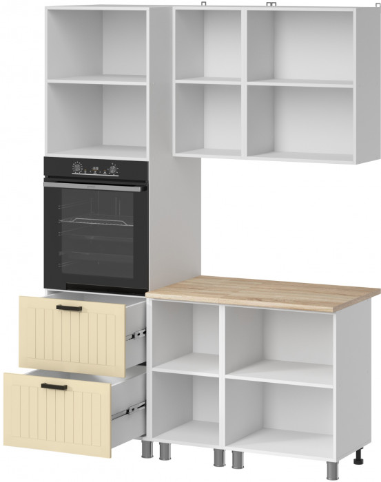 МК Аленушка 1,6м ПД Орхидея Крем,скоба черный,сонома