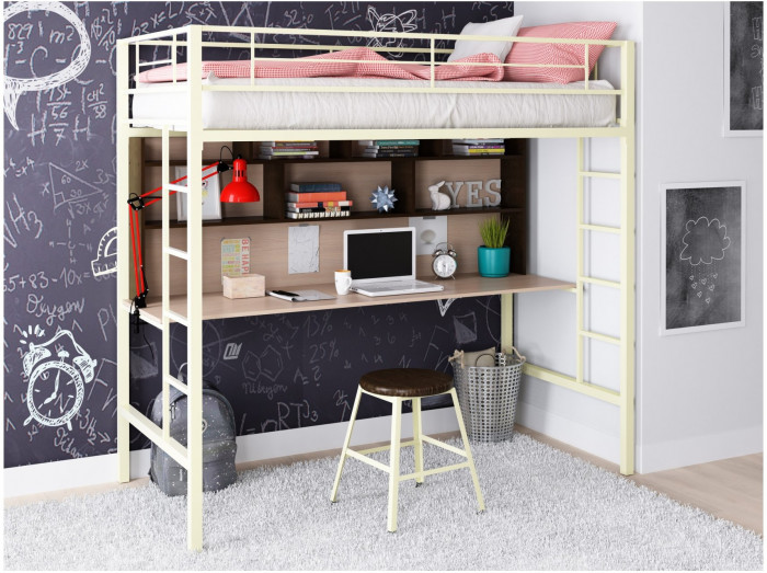 Кровать-чердак Севилья 1.2 (Венге, Черный)