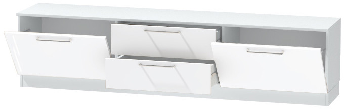 Тумба-4 под ТВ напольная "Иннэс-7", Белый/Белый глянец