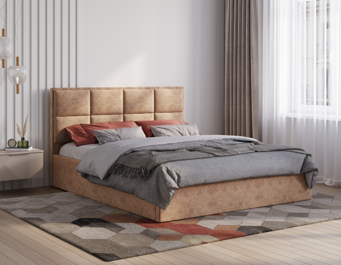 Кровать 160х200 с реечным настилом Линда КР-16, Грифельный