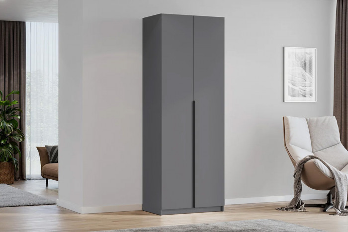 Шкаф распашной Берген ПРО ШК-800, Серый графит