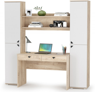 КР100 Бостон № 39, цвет дуб эндгрейн элегантный/фасады МДФ милк рикамо софт, 13.154+12.69+09.132+13.154, ШхГхВ 192,4х57,2х194,4 см.