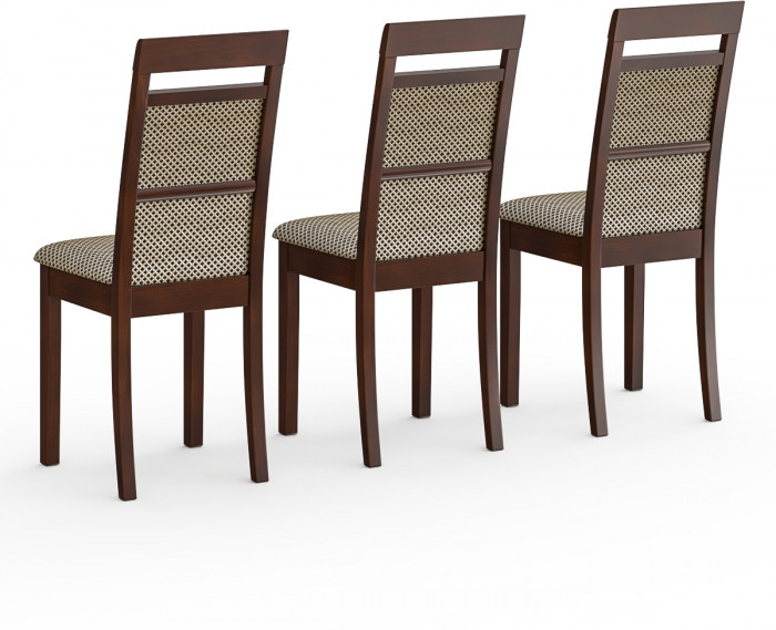 Три стула Мебель--24 Гольф-12 разборных, цвет орех, обивка ткань руми 812/8, ШхГхВ 40х40х100 см., от пола до верха сиденья 47 см (мягкая спинка)