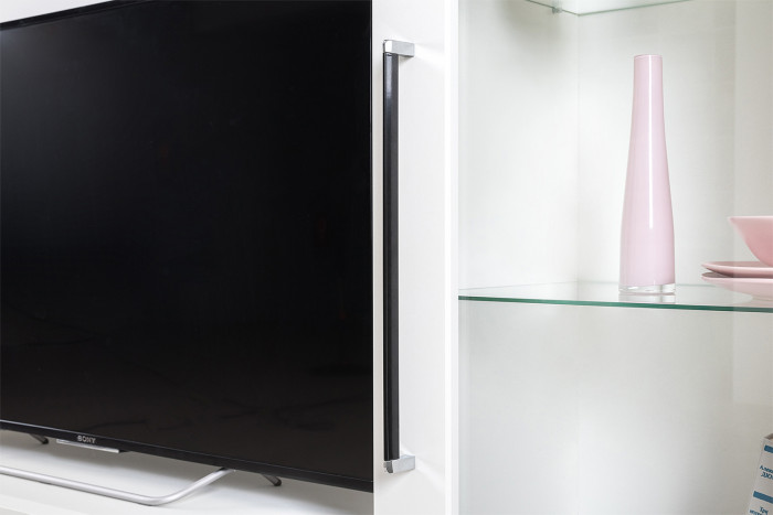 Валенсия Гостиная № 099, ЛДСП белый шагрень/МДФ белый шагрень