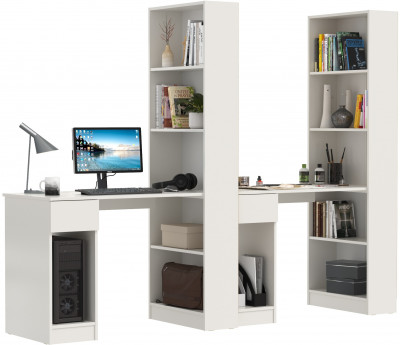 Лайт Шкаф комбинированный 10.01 + 10.01, белый гладкий