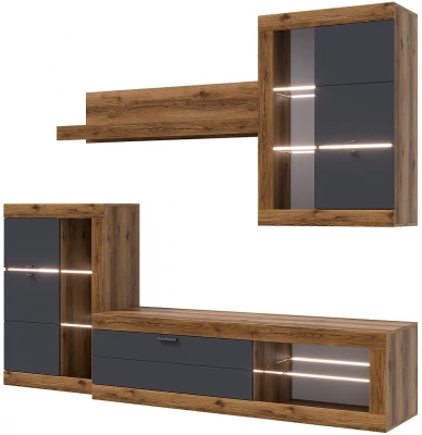 Прага Модульная Гостиная, вариант №1, делано/Графит