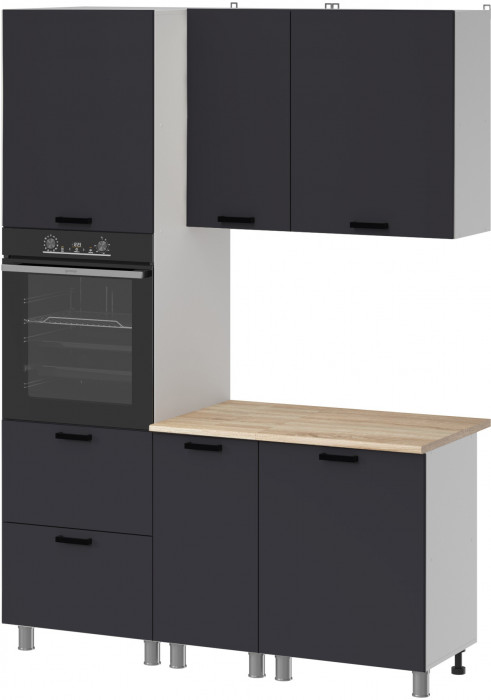 МК Аленушка 1,6м ПД Лаванда Сталь,скоба черный,сонома