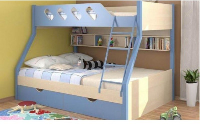 Дельта-20.02 Детская двухъярусная кровать, Голубой